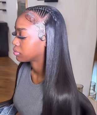 Tissage demi-tête avec tresse